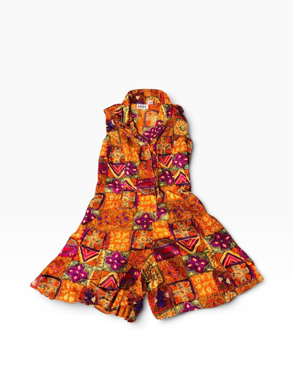 Vintage 90s Trend Basics Geometric Abstract Romper